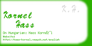 kornel hass business card